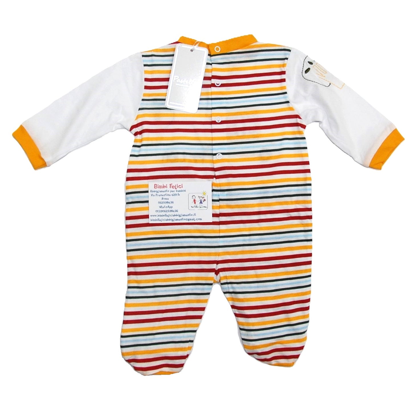 Tutina neonato in cotone leggero "Leone" giallo